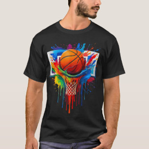 Camiseta Arremesso Colorido de Cotovelo Arco Colorido Lâmpa