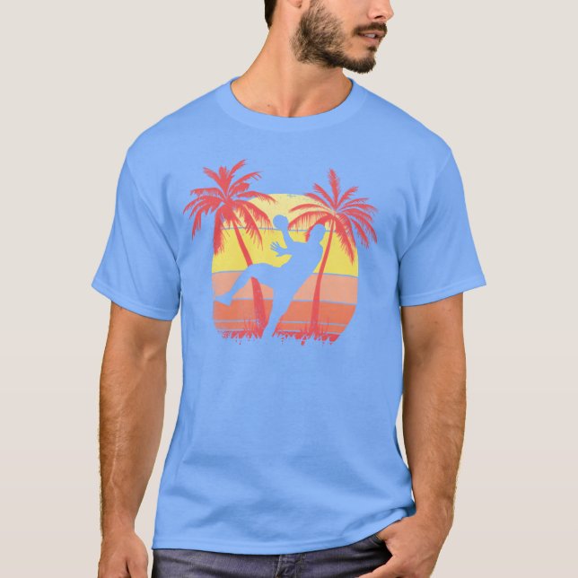 Camiseta Arremesso de Handebol Masculino Pôr do Sol de Verã (Frente)
