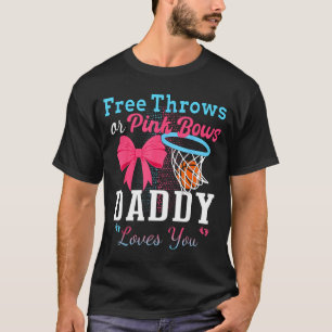 Camiseta Arremessos de basquete ou laços cor-de-rosa papai
