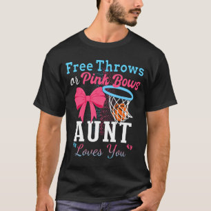 Camiseta Arremessos de basquete ou laços cor-de-rosa tia am