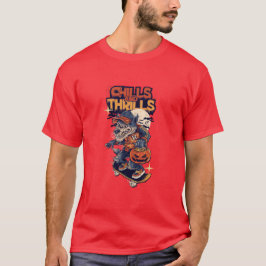 Camiseta Arrepios e Emoções Skate de Halloween de Lobisomem