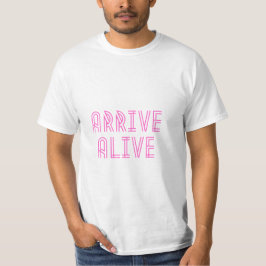 Camiseta Arrive Forma Vermelha do Símbolo de Segurança Vivo