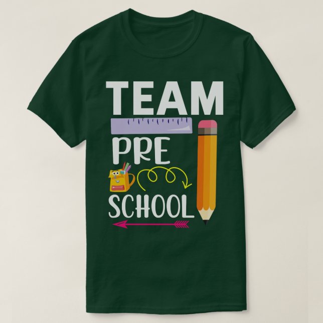 Camiseta Arrnow Rule Pencil Team Pré-Escolas Student Happy  (Frente do Design)