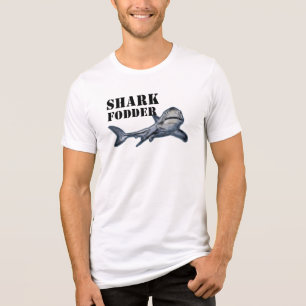 Camiseta Arroz-de-tubarão, com tubarão-branco-Excelente
