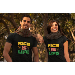 Camiseta Arroz é Design de Tipografia Diversão da Vida