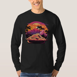 Camiseta Arroz Frito Sunset 80s Retrowave com Estética