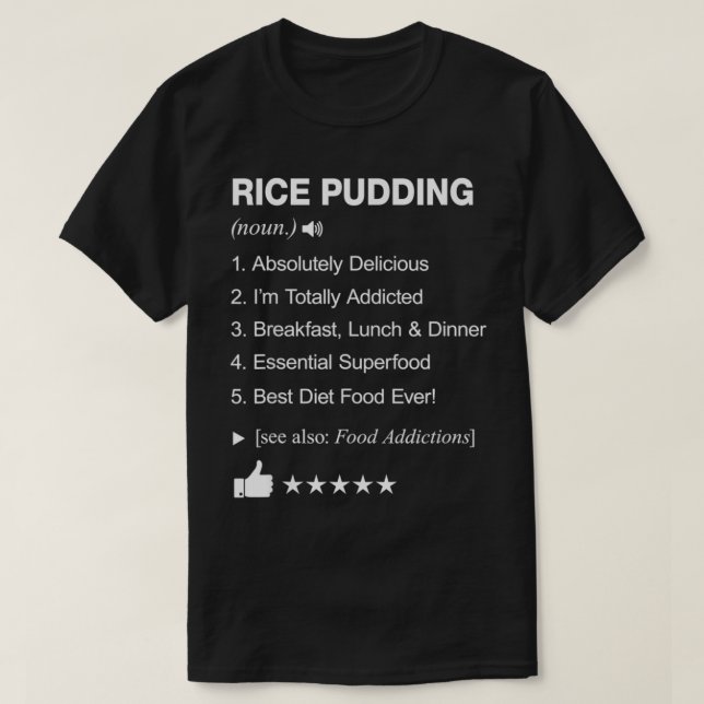 Camiseta Arroz Pudim Definição Significa Engraçada (Frente do Design)