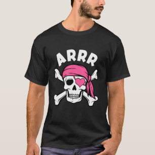Camiseta Arrr Pirata Pala para Olho Coração Fofo Halloween