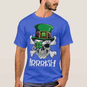 Camiseta Arrrish Leprechaun Pirate Men Boy Dia de São Patrí