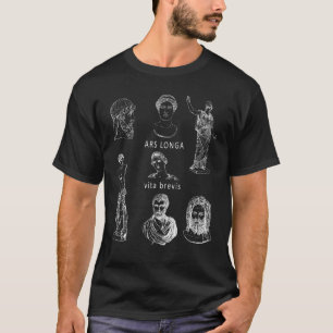 Camiseta Ars Longa Vita Brevis Antiga Estátua Grega Q Latin