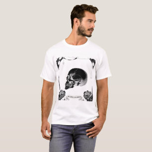 Camiseta Ars Longa Vita Brevis Caveira Gótica Rosa Memento