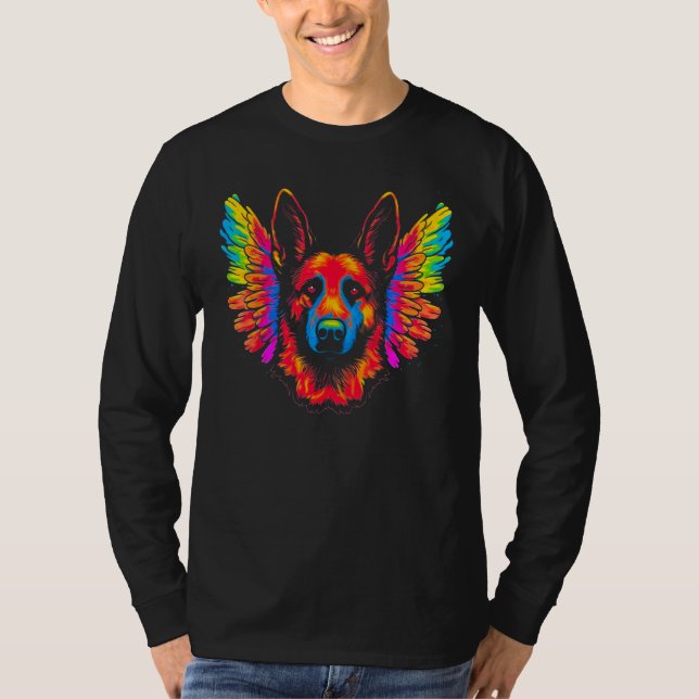 Camiseta Art Angel Heaven German Shepherd Dog (Frente)