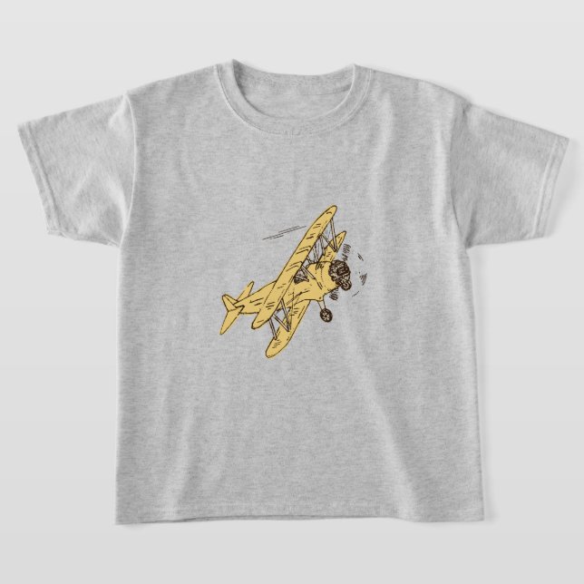 Camiseta Art Deco Bi-planes - amarelo sem texto. (Postura )