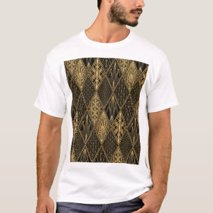 Camiseta Art Deco Black Dourado Elegance