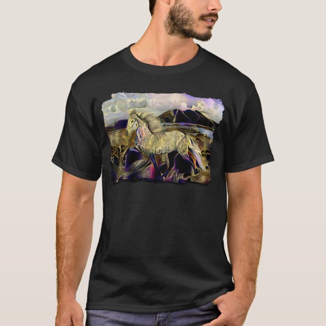 Camiseta Art Deco Cavalo Islandês (Frente)