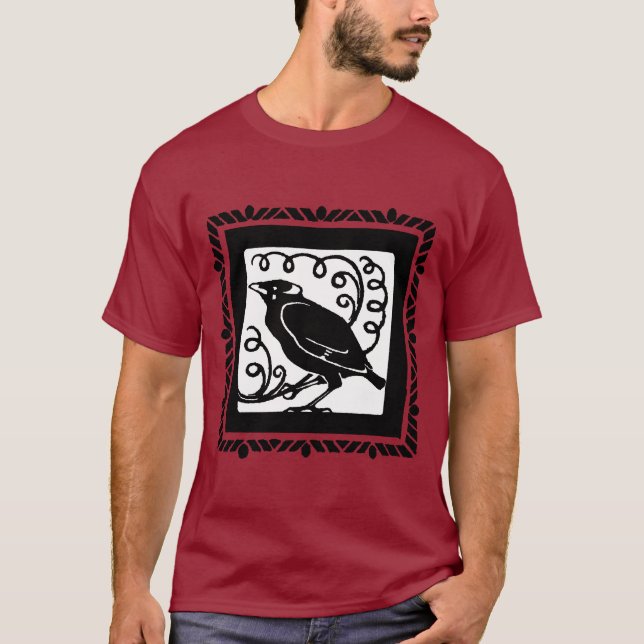 Camiseta Art Deco Crow ou Raven (Frente)