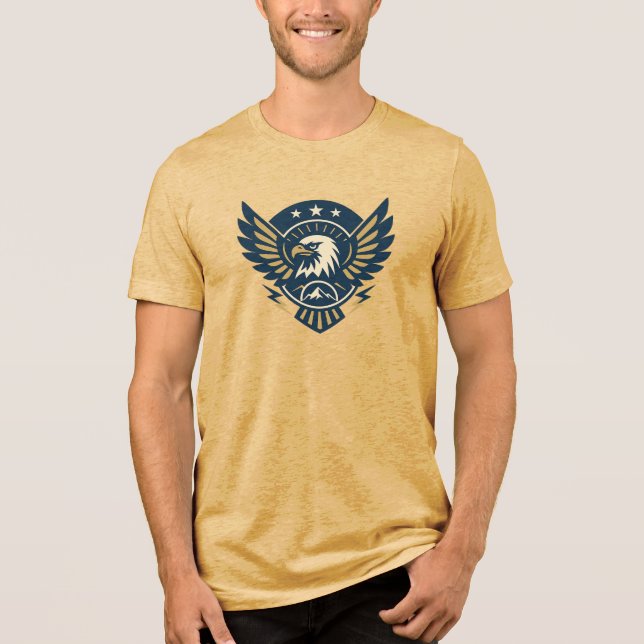 Camiseta Art-Deco Eagle Emblem - Crest Geométrico (Frente)
