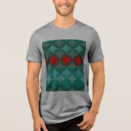 Camiseta art deco inspirou o teal e o abstrato vermelho