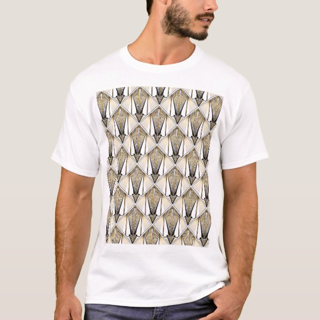 Camiseta Art Deco, luxo de ouro (Frente)