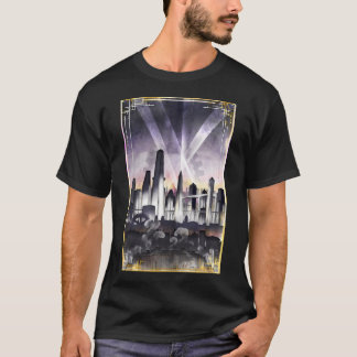 Camiseta Art Deco Metropolis - Steampunk Vintage City Skyli