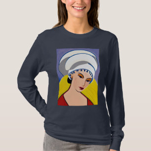 Camiseta Art Deco Modern Lady in a Turban