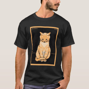 Camiseta Art Deco Orange Tabby Cat Sitting Art Nouveau Clas