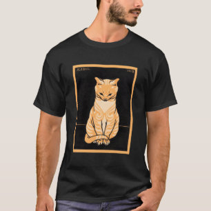 Camiseta Art Deco Orange Tabby Cat Sitting Art Nouveau Clas