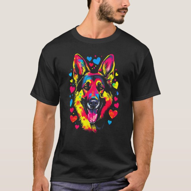 Camiseta Art German Shepherd Dog  1 (Frente)