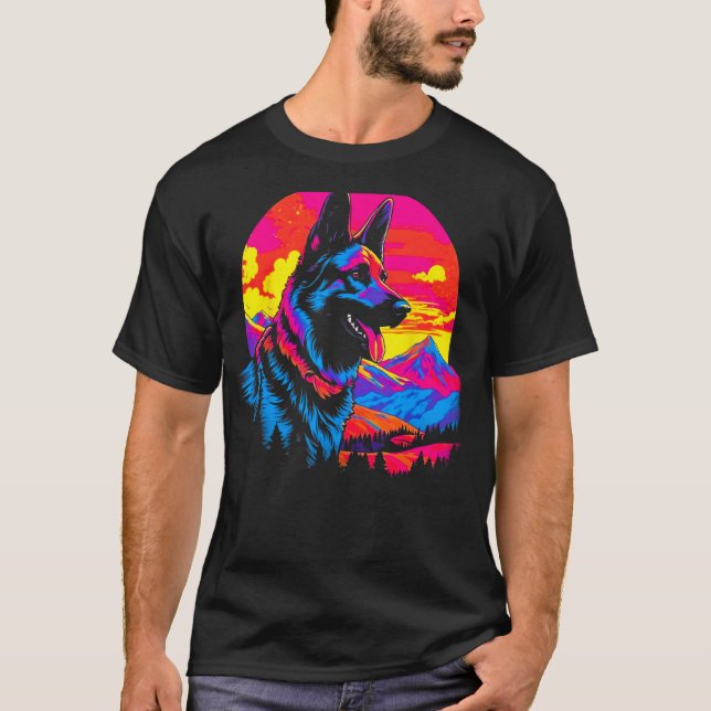 Camiseta Art German Shepherd Dog Hike (Frente)