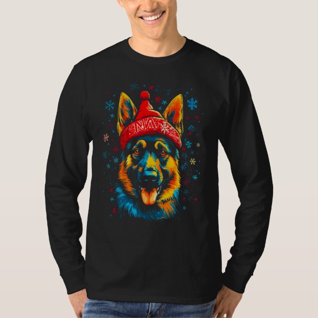 Camiseta Art German Shepherd Dog Xmas (Frente)
