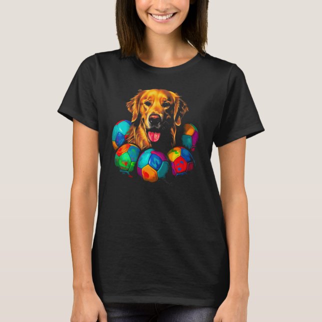 Camiseta Art Golden Retriever Dog Soccer (Frente)