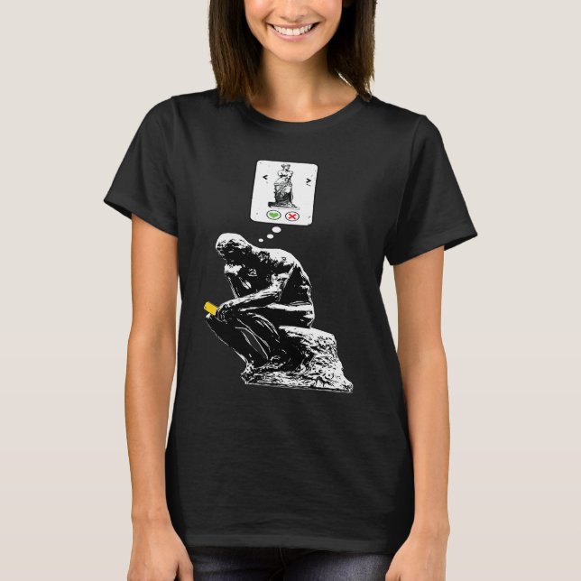 Camiseta Art History Geek  Rodin Thinker Statue Dating App (Frente)