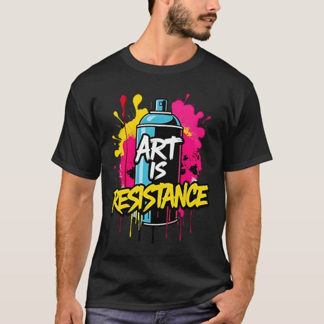 Camiseta ART IS RESISTÊNCIA - Protesto Vibrante (Frente)