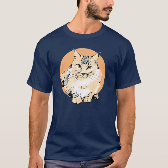 Camiseta Art Main Coon Gato design gráfico Oversize (Frente)