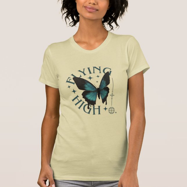 Camiseta art nature phrase flying high (Frente)