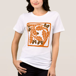 Camiseta Art Nouveau Acorns e Oak Leaves