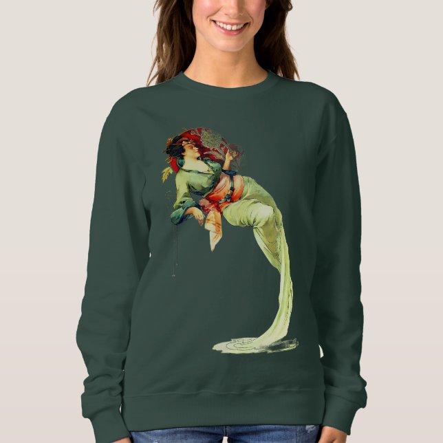 Camiseta Art nouveau Alphonse Mucha Crisântemo outono  (Frente)