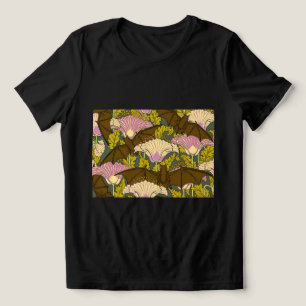Camiseta Art Nouveau Bats and Flowers
