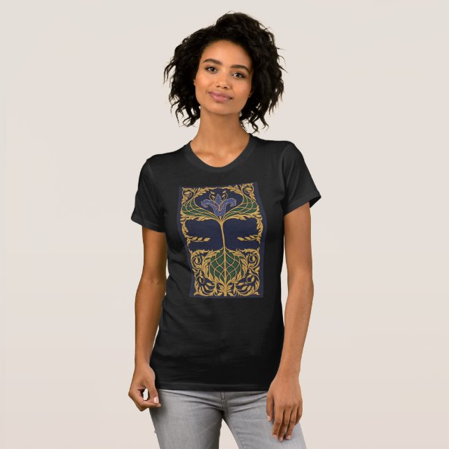 Camiseta Art Nouveau Blue Lily (Frente Completa)
