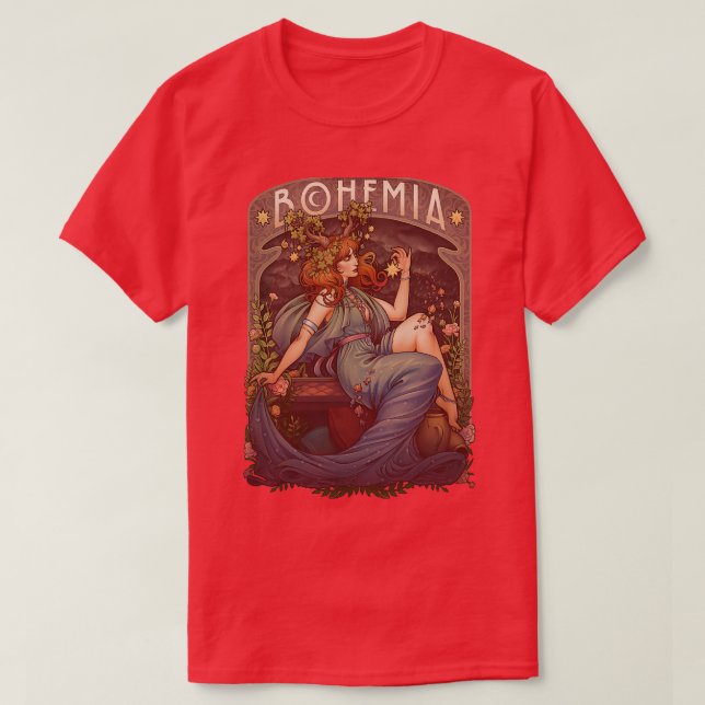 Camiseta Art Nouveau BOHEMIA (Frente do Design)
