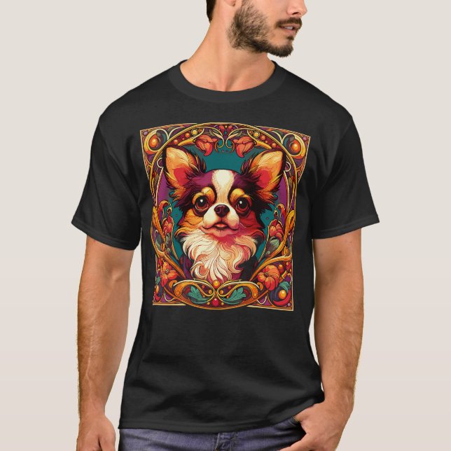 Camiseta Art Nouveau Chihuahua Funny Chihuahua Design (Frente)
