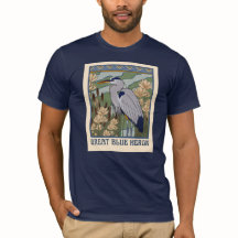 Art Nouveau Excelente Blue Heron