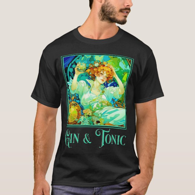 Camiseta Art Nouveau Gin & Tonic (Frente)