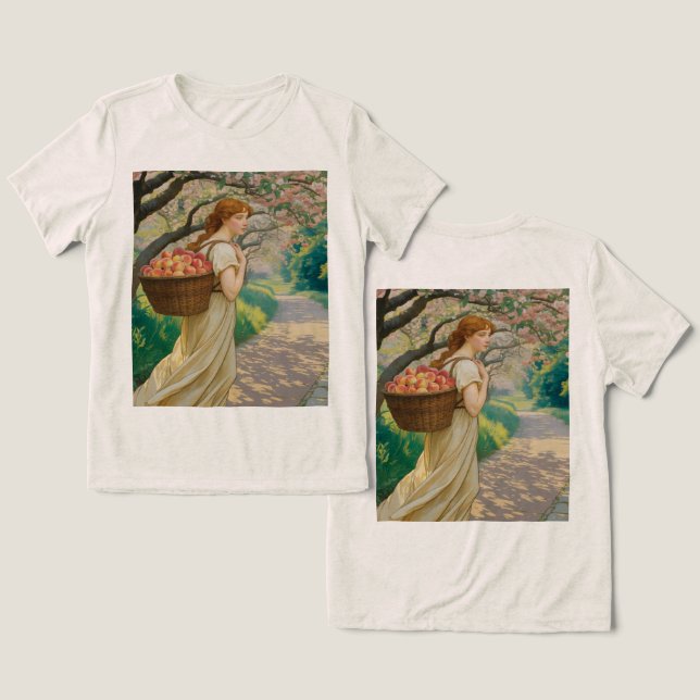 Camiseta Art Nouveau Mulher Pêssega Aveia (Design Frente e Verso)