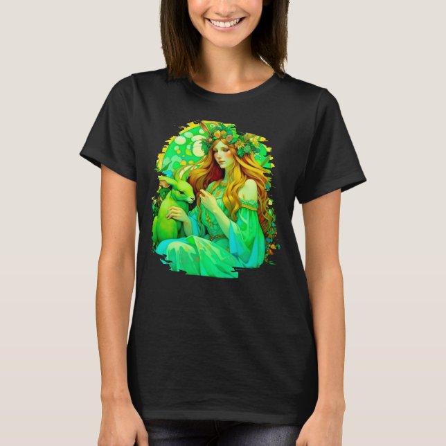 Camiseta Art Nouveau Ostara Celtic Primavera (Frente)