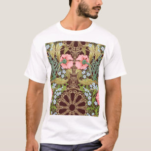 Camiseta Art Nouveau Style Floral: Padrão Vintage Colorido