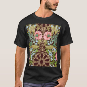 Camiseta Art Nouveau Style Floral: Padrão Vintage Colorido