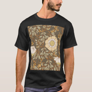 Camiseta Art Nouveau: Vintage Floral Decorativa.