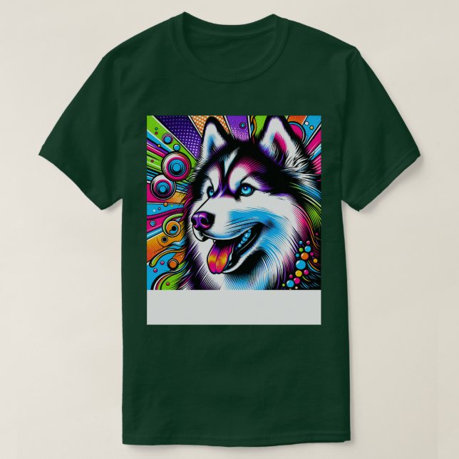Camiseta Art Siberian Husky Tee Sleek Canine Couture 1 (Frente do Design)