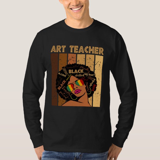 Camiseta Art Teacher Afro African American Women Black Hist (Frente)